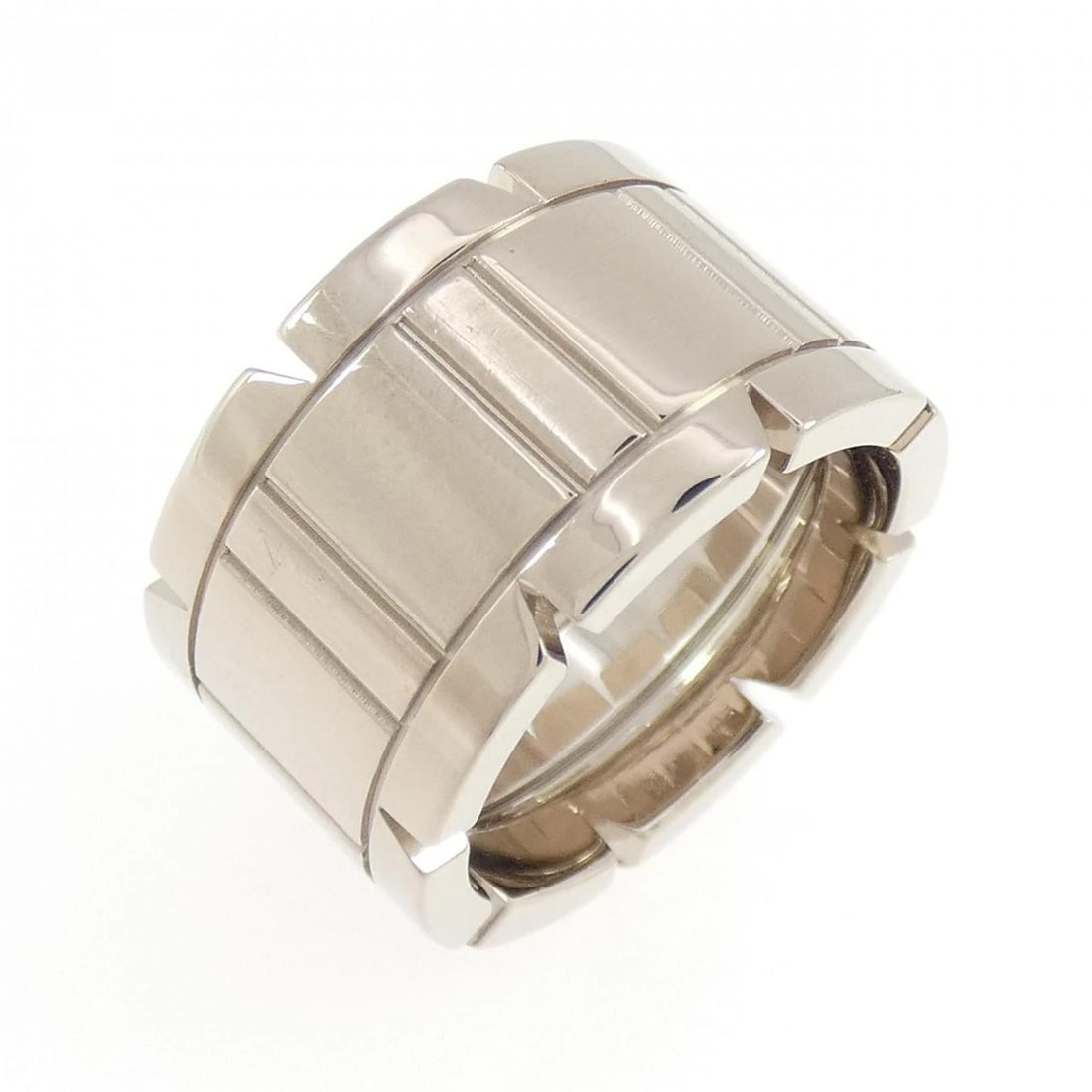 CARTIER TANK FRANCAISE LARGE RING: Cartier Tank Francaise Large Ring Brand: CARTIER Type/Style: Cartier Ring Material: 750 white gold, Color: white gold Size: US4 1/2(47) Accessories: None Accessories Notice: When purchasing pre-owned