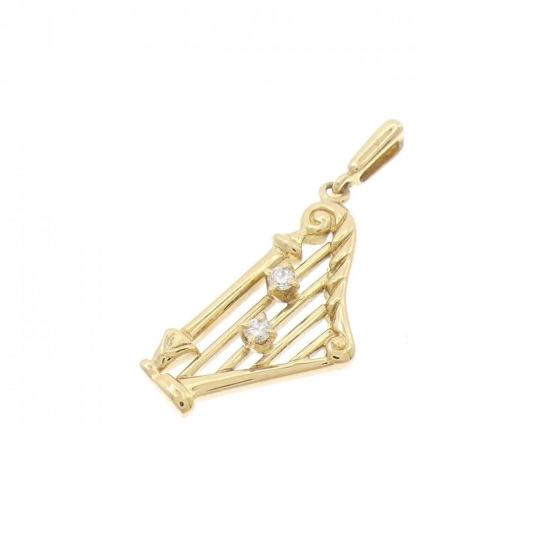 MIKIMOTO DIAMOND PENDANT: Mikimoto Diamond Pendant Brand: MIKIMOTO Type/Style: MIKIMOTO Pendant/Brooch Material: K18 yellow gold, Main Stone Natural Color: yellow gold Size: Approx. height x width: 25.7mm x 10.9mm
