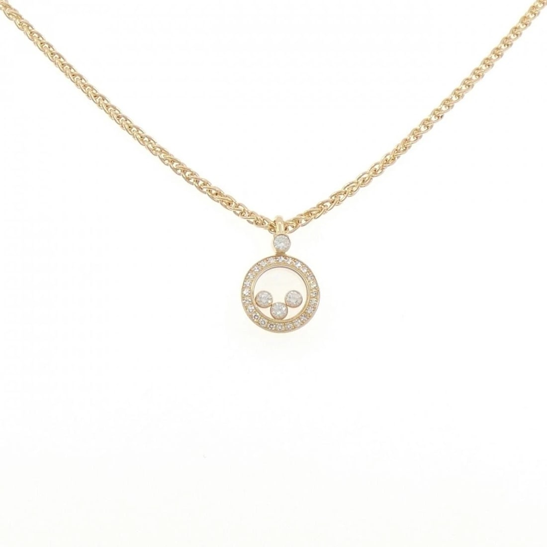 CHOPARD DIAMOND NECKLACE: Chopard Diamond Necklace Brand: Chopard Type/Style: Chopard Necklace Material: 750 yellow gold, Main Stone Natural Color: yellow gold Size: 42cm Pendant length approx. x width approx.: 17.8mmx11.4mm C
