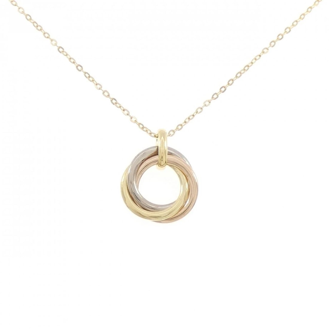 CARTIER TRINITY NECKLACE: Cartier Trinity Necklace Brand: CARTIER Type/Style: Cartier Necklace Material: 750 Yellow Gold/750 White Gold/750 Pink Gold, Color: Yellow Gold White Gold Pink Gold Size: 37?41cm Pendant length