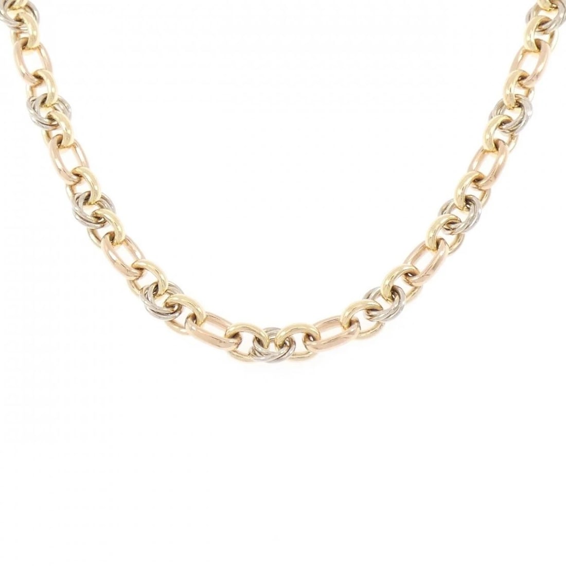 POMELLATO 750 THREE-COLOR NECKLACE: Pomellato 750 Three-Color Necklace Brand: Pomellato Type/Style: Pomellato Necklace Material: 750 Yellow Gold/750 White Gold/750 Pink Gold, Color: Yellow Gold White Gold Pink Gold Size: 44cm Chain