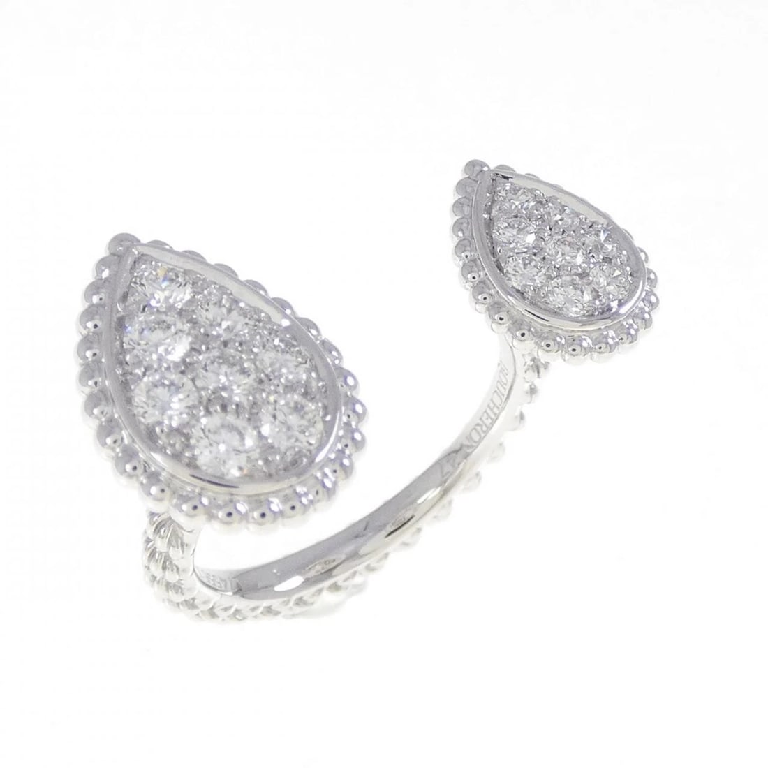 BOUCHERON SERPENT BOHEME 2 MOTIF RING: Boucheron Serpent Boheme 2 Motif Ring Brand: Boucheron Type/Style: Boucheron Ring Material: 750 white gold, Main Stone Natural Color: white gold Size: US4(47) Accessories: None Accessories Notice: