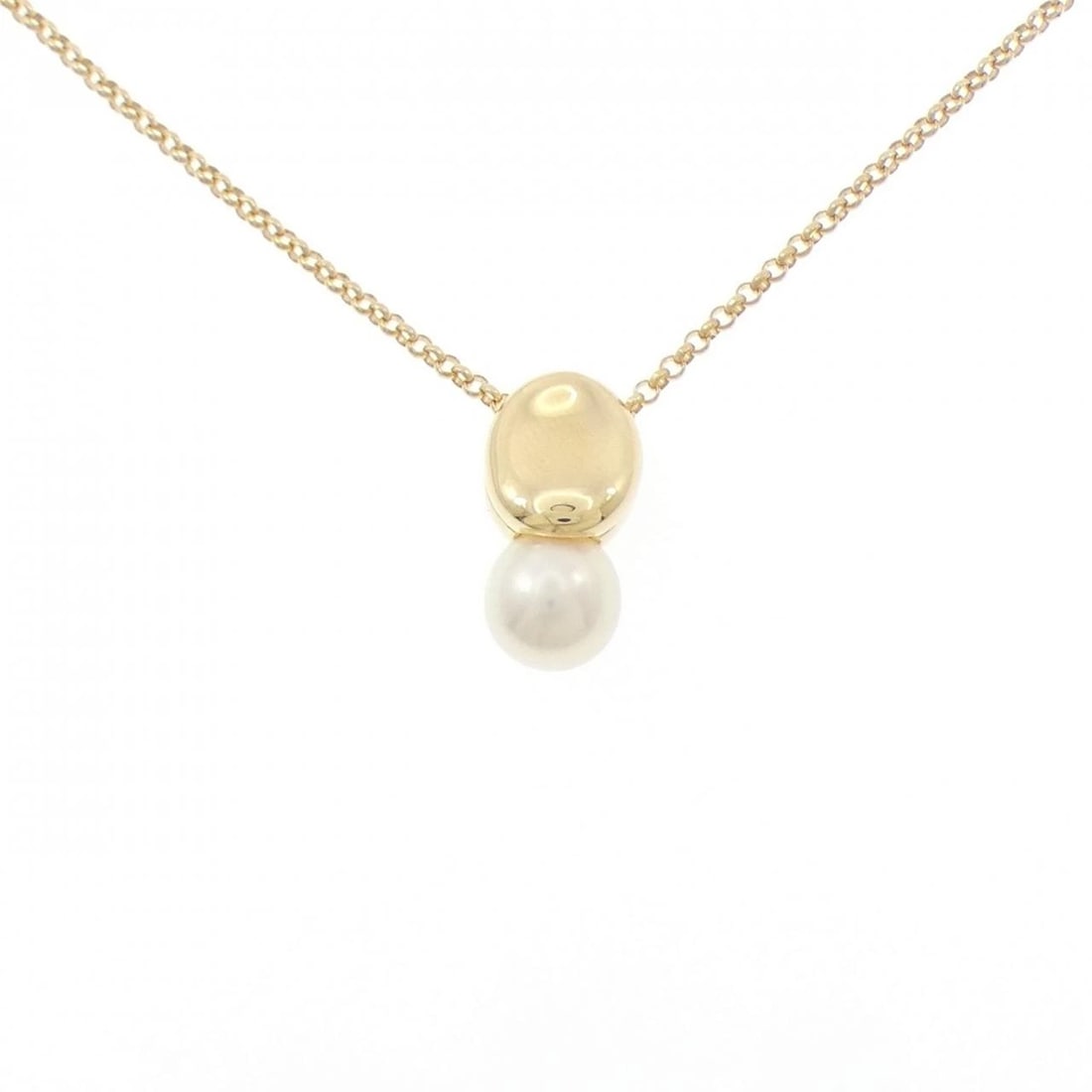 MIKIMOTO AKOYA PEARL NECKLACE: Mikimoto Akoya Pearl Necklace Brand: MIKIMOTO Type/Style: Mikimoto Necklace Material: K18 yellow gold, Color: yellow gold Size: 38?48cm Pendant length approx. x width approx.: 16.9mmx8.8mm Chain