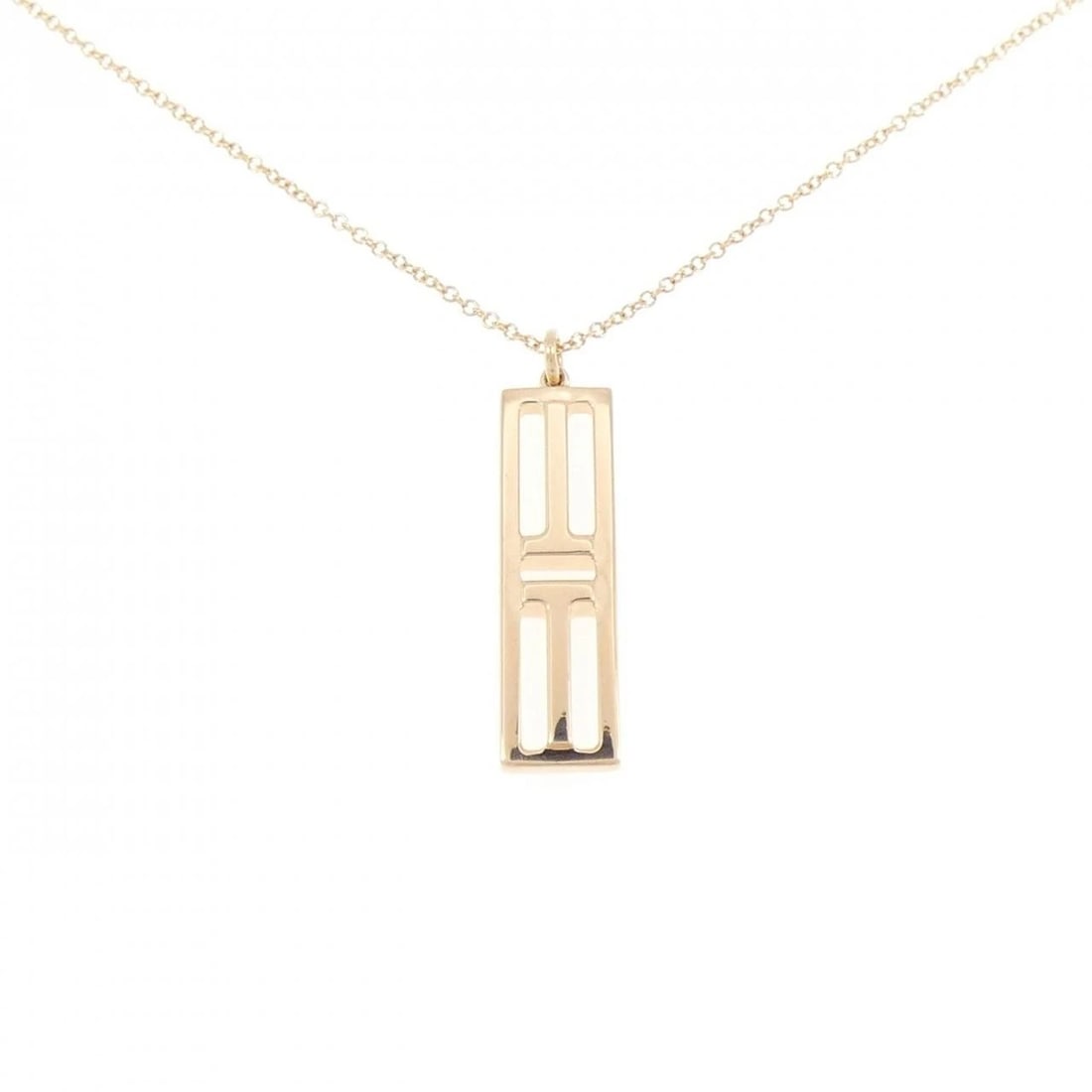 TIFFANY&CO. T TWO OPEN VERTICAL BAR NECKLACE: TIFFANY&Co. T Two Open Vertical Bar Necklace Brand: TIFFANY&Co. Type/Style: TIFFANY&Co. Necklace Material: 750 Pink Gold, Color: pink gold Size: 40?46cm Pendant length approx. x width approx.: 25.3mmx