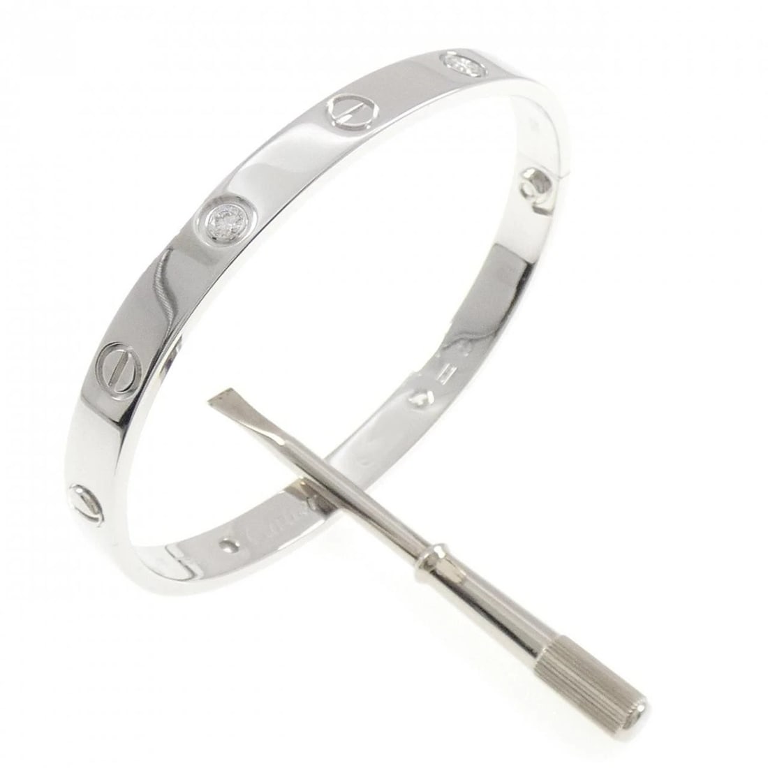 CARTIER LOVE BRACELET: Cartier Love Bracelet Brand: CARTIER Type/Style: Cartier Bracelets Material: 750 white gold, Main Stone Natural Color: white gold Size: 16.5cm Max width approx: 6.0mm Accessories: None Accessories