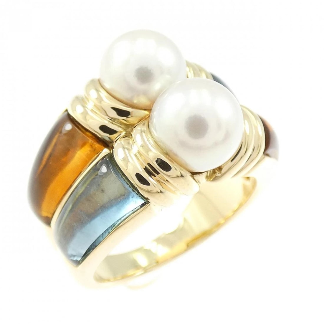 BVLGARI COLOR STONE RING: Bvlgari Color Stone Ring Brand: BVLGARI Type/Style: Bulgari Ring Material: 750 yellow gold, Color: yellow gold Size: US5 1/4 Accessories: None Accessories Notice: When purchasing pre-owned