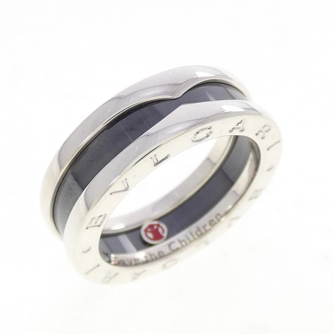 BVLGARI SAVE THE CHILDREN RING: Bvlgari Save the Children Ring Brand: BVLGARI Type/Style: Bulgari Ring Material: 925Silver/Ceramic, Color: Silver Size: US6 1/4(53) Accessories: None Accessories Notice: When purchasing pre-owned