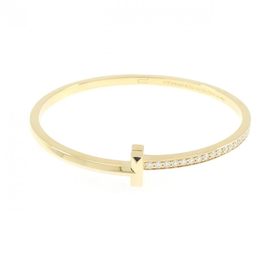 TIFFANY&CO. T-ONE NARROW HINGE BANGLE: TIFFANY&Co. T-One Narrow Hinge Bangle Brand: TIFFANY&Co. Type/Style: TIFFANY & Co. Bracelet Material: 750 yellow gold, Color: yellow gold Size: 17cm Max width approx: 8.9mm Accessories: None <