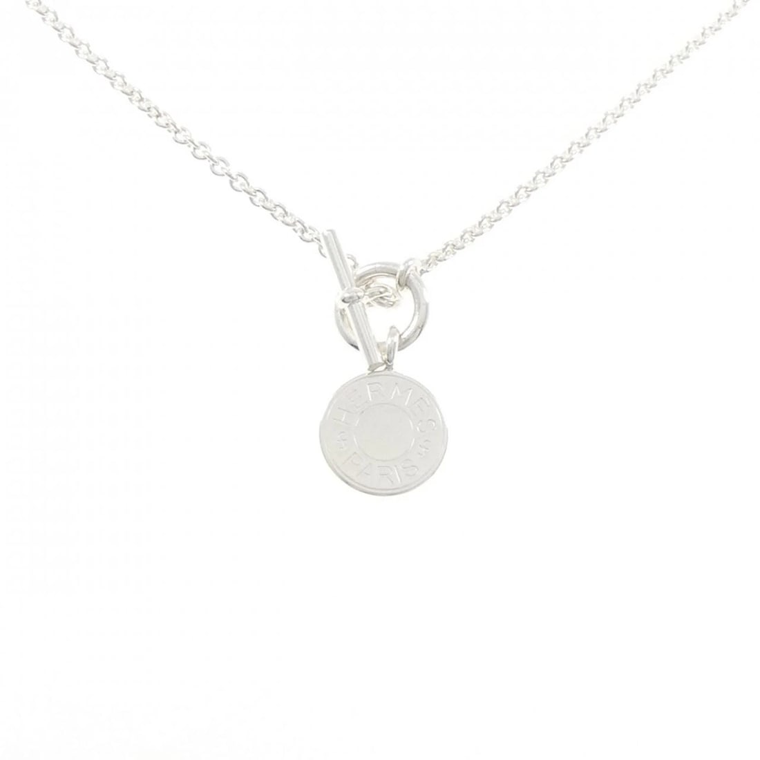 HERMES AMULET H CONFETTI NECKLACE: Hermes Amulet H Confetti Necklace Brand: HERMES Type/Style: Hermes Necklace Material: 925Silver, Color: Silver Size: 40cm Pendant length approx. x width approx.: 26.6mmx14.0mm Chain maximum width