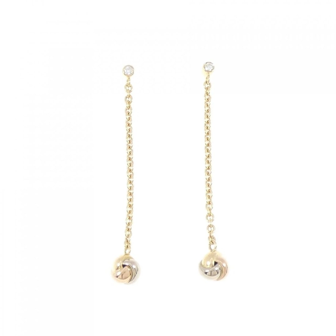 CARTIER BABY TRINITY PIERCE: Cartier Baby Trinity Pierce Brand: CARTIER Type/Style: Cartier Pierce/Earring Material: 750 Yellow Gold/750 White Gold/750 Pink Gold, Main Stone Natural Color: yellow gold White Gold Pink Gold Size: