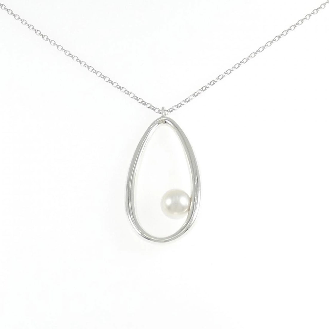 MIKIMOTO AKOYA PEARL NECKLACE: Mikimoto Akoya Pearl Necklace Brand: MIKIMOTO Type/Style: Mikimoto Necklace Material: Silver, Color: Silver Size: 60cm Pendant length approx. x width approx.: 37.7mmx19.5mm Chain maximum width approx.
