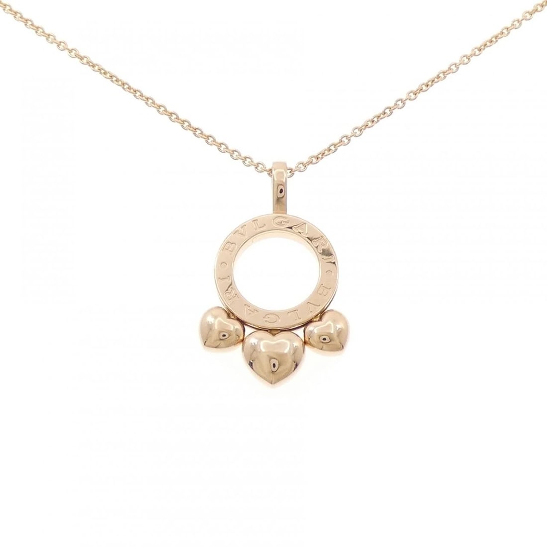 BVLGARI 750 PINK GOLD NECKLACE: Bvlgari 750 Pink Gold Necklace Brand: BVLGARI Type/Style: Bulgari Necklace Material: 750 Pink Gold, Color: pink gold Size: 38-46cm Pendant length approx. x width approx.: 35.0mmx21.9mm Chain maximum