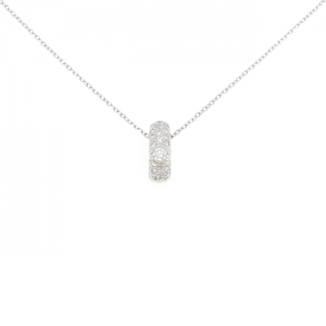 MIKIMOTO DIAMOND NECKLACE: Mikimoto Diamond Necklace Brand: MIKIMOTO Type/Style: Mikimoto Necklace Material: K18 white gold, Main Stone Natural Color: white gold Size: 40cm Pendant length approx. x width approx.: 13.2mmx4.5mm