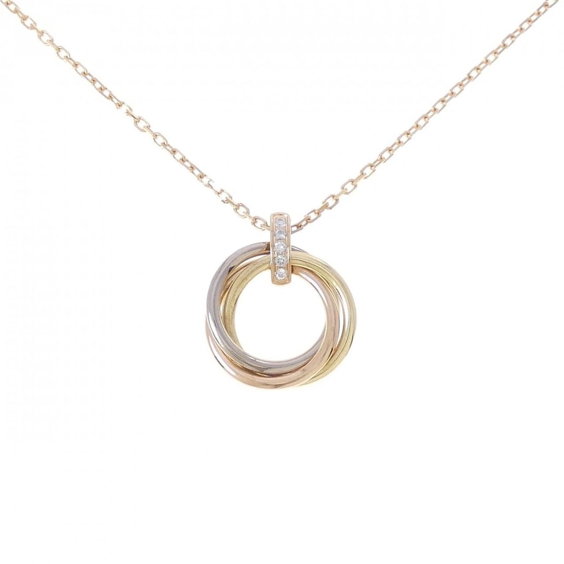CARTIER TRINITY NECKLACE: Cartier Trinity Necklace Brand: CARTIER Type/Style: Cartier Necklace Material: 750 Yellow Gold/750 White Gold/750 Pink Gold, Main Stone Natural Color: yellow gold White Gold Pink Gold Size: 41cm