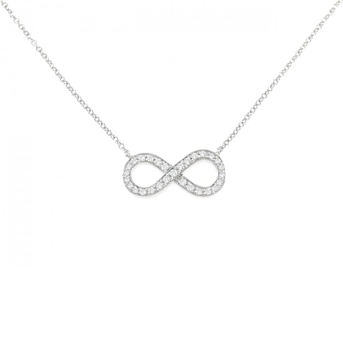 TIFFANY&CO. INFINITY NECKLACE: TIFFANY&Co. Infinity Necklace Brand: TIFFANY&Co. Type/Style: TIFFANY&Co. Necklace Material: Platinum, Main Stone Natural Color: Platinum Size: 41cm Pendant length approx. x width approx.: