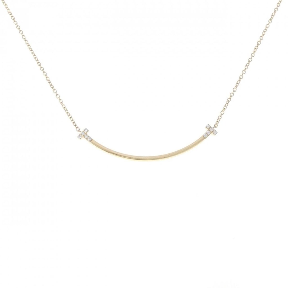 TIFFANY&CO. T SMILE SMALL NECKLACE: TIFFANY&Co. T Smile Small Necklace Brand: TIFFANY&Co. Type/Style: TIFFANY&Co. Necklace Material: 750 yellow gold, Main Stone Natural Color: yellow gold Size: 40?46cm Pendant length approx. x width app