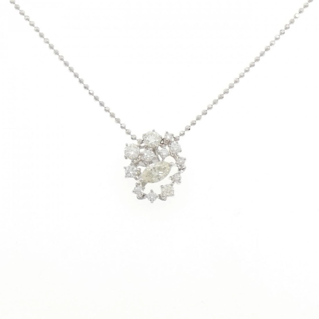 TASAKI DIAMOND NECKLACE: TASAKI Diamond Necklace Brand: TASAKI Type/Style: Tasaki Necklace Material: 750 white gold, Main Stone Natural Color: white gold Size: 45cm Pendant length approx. x width approx.: 121.6mmx11.5mm