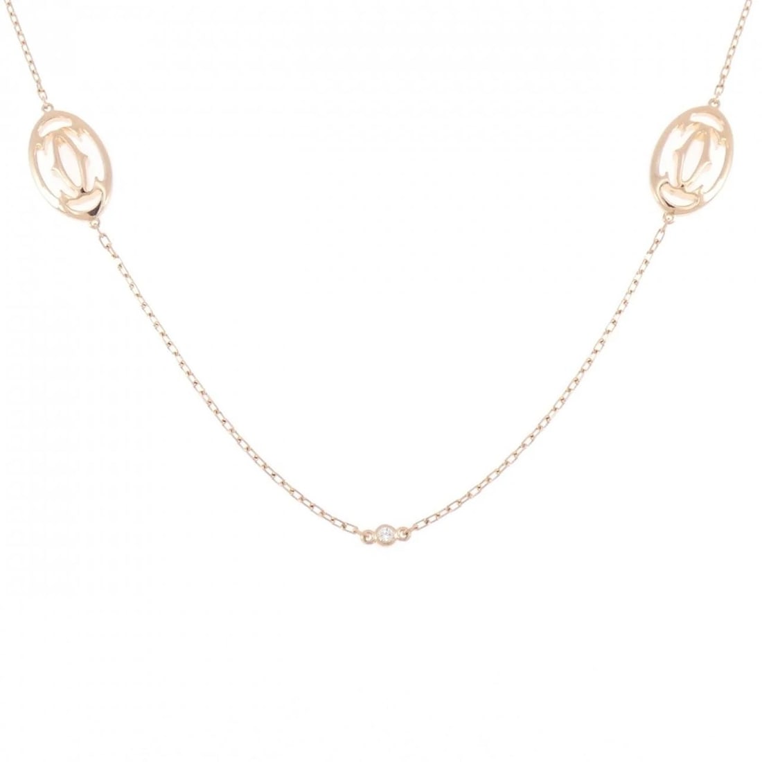 CARTIER LOGO NECKLACE: Cartier logo necklace Brand: CARTIER Type/Style: Cartier Necklace Material: 750 Pink Gold, Main Stone Natural Color: Pink Gold Size: 101cm Motif maximum width approx.: 9.3mm Chain maximum width