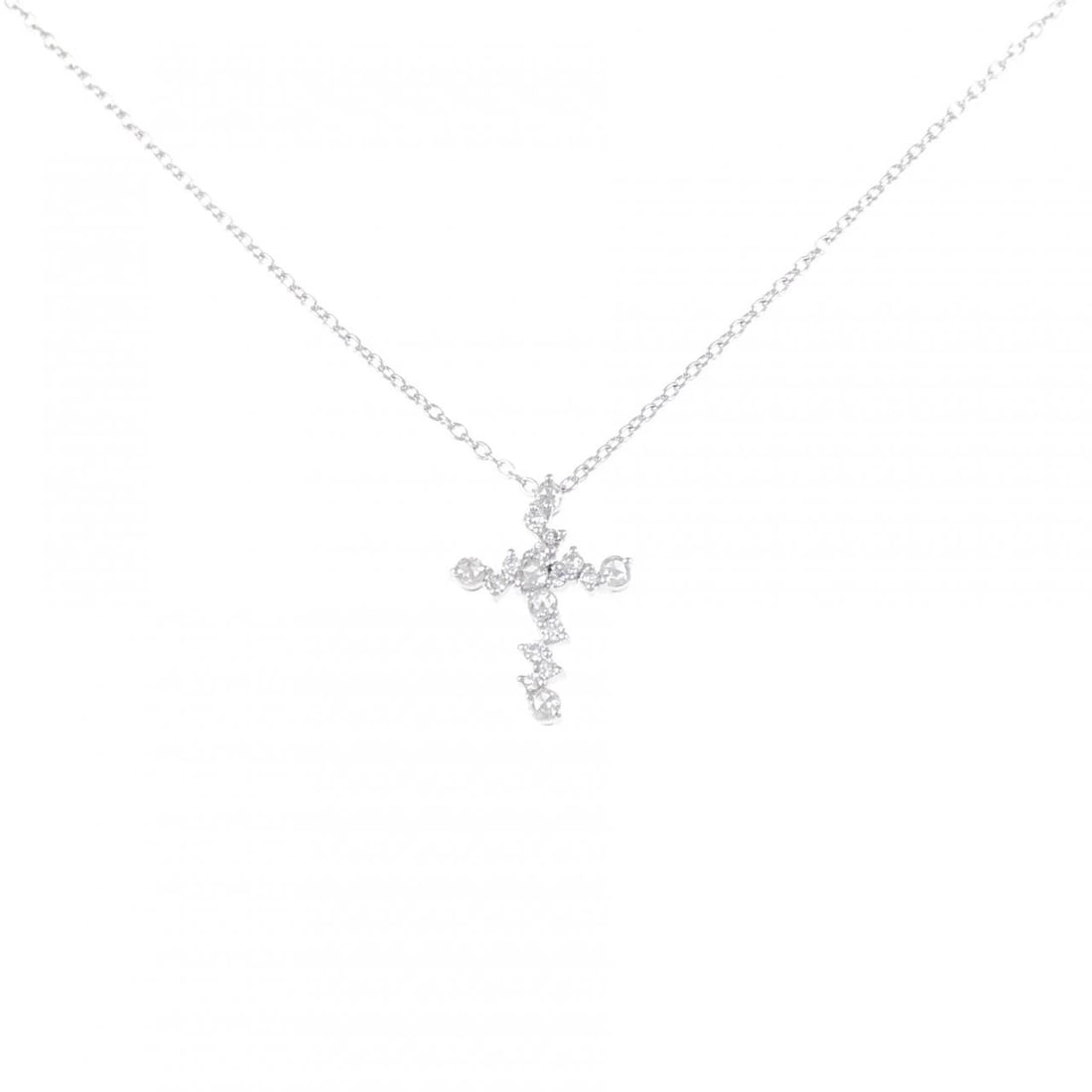 PONTE VECCHIO CROSS NECKLACE: Ponte Vecchio Cross Necklace Brand: Ponte Vecchio Type/Style: Ponte Vecchio Necklace Material: K18 white gold, Main Stone Natural Color: white gold Size: 36?40cm Pendant length approx. x width