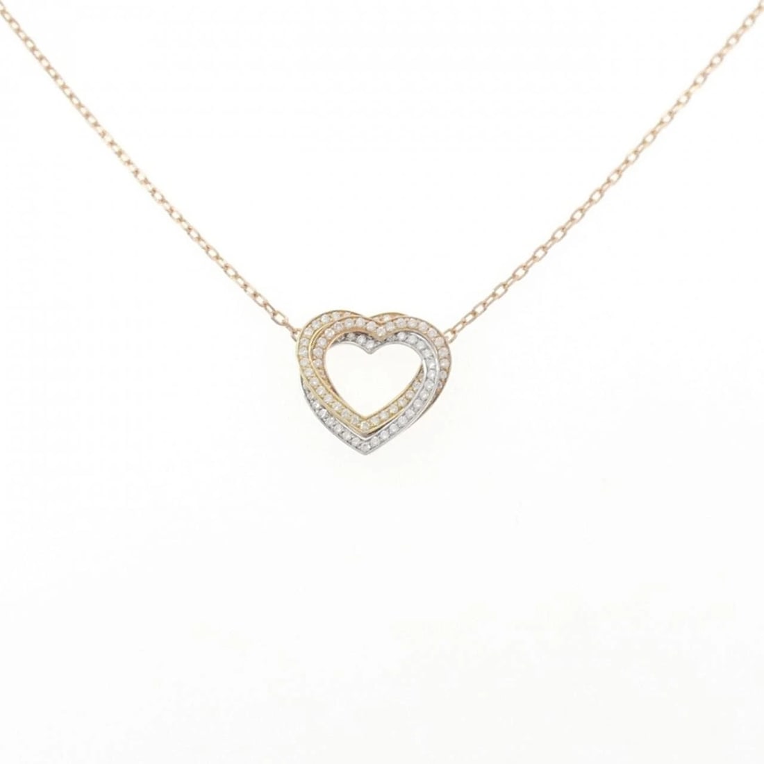 CARTIER TRINITY HEART NECKLACE: Cartier Trinity Heart Necklace Brand: CARTIER Type/Style: Cartier Necklace Material: 750 Yellow Gold/750 White Gold/750 Pink Gold, Main Stone Natural Color: yellow gold white gold Pink Gold Size:
