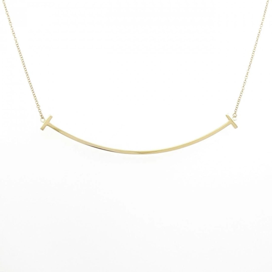 TIFFANY & CO. T SMILE LARGE NECKLACE: TIFFANY & Co. T Smile Large Necklace Brand: TIFFANY&Co. Type/Style: TIFFANY&Co. Necklace Material: 750 yellow gold, Color: yellow gold Size: 41?46cm Pendant length approx. x width approx.:
