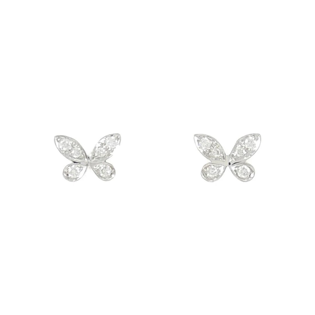 GRAFF BUTTERFLY MINI PIERCE: Graff Butterfly Mini Pierce Brand: GRAFF Type/Style: Graph Pierce/Earring Material: 750 white gold, Main Stone Natural Color: white gold Size: Approx. height x width: 5.0mm x 6.9mm Accessories: No