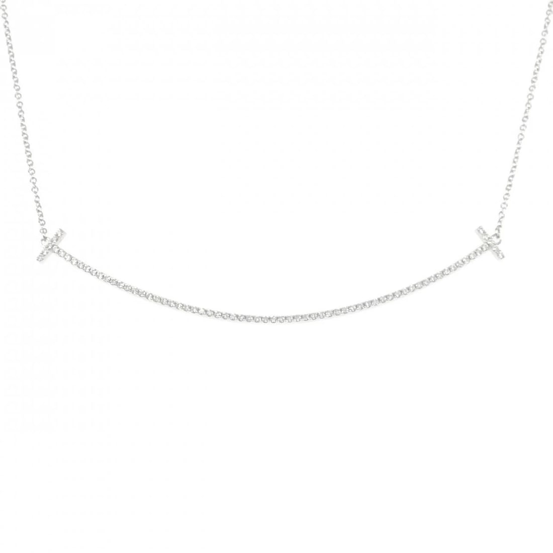 TIFFANY&CO. T SMILE NECKLACE: TIFFANY&Co. T Smile Necklace Brand: TIFFANY&Co. Type/Style: TIFFANY&Co. Necklace Material: 750 white gold, Color: white gold Size: 41?45cm Pendant length approx. x width approx.: 5.9mmx67.5mm Chain