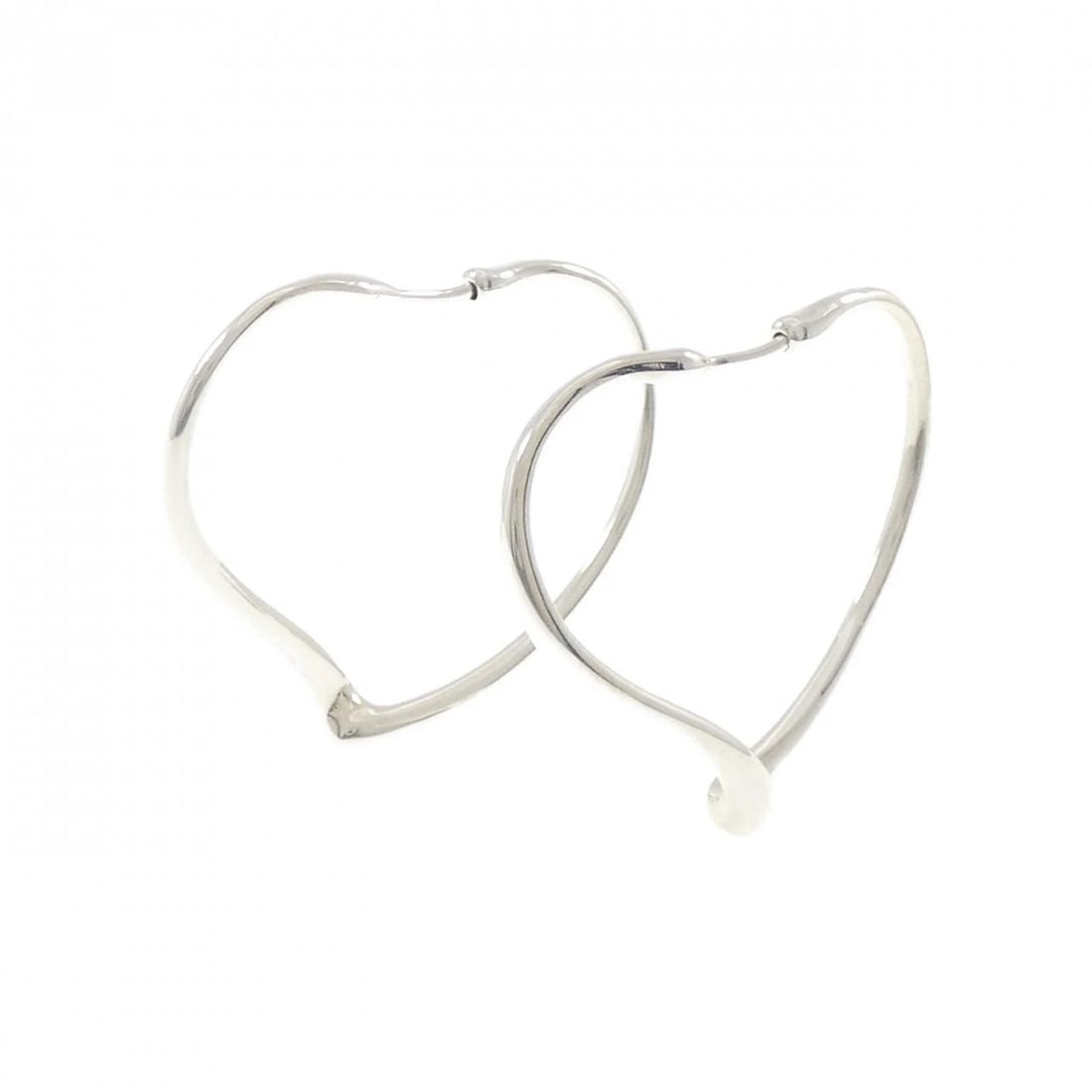 TIFFANY & CO. OPEN HEART HOOP EARRINGS: TIFFANY & Co. Open Heart Hoop Earrings Brand: TIFFANY&Co. Type/Style: TIFFANY&Co. Pierce/Earring Material: 925Silver, Color: Silver Size: Approx. length x width: 29.8mm x 2.4mm Accessories: None