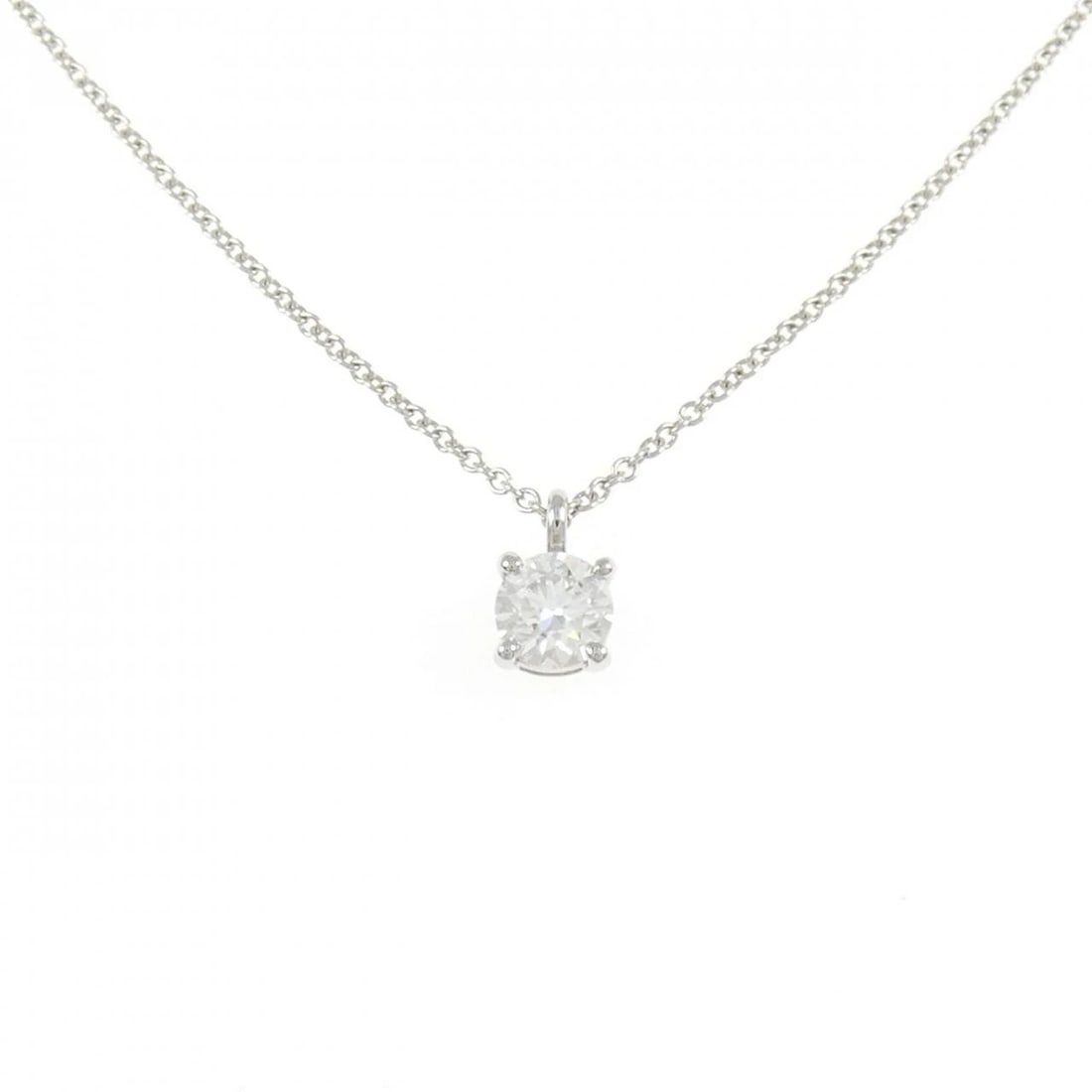 TIFFANY&CO. SOLITAIRE NECKLACE: TIFFANY&Co. Solitaire Necklace Brand: TIFFANY&Co. Type/Style: TIFFANY&Co. Necklace Material: Platinum950, Main Stone Natural Color: Platinum Size: 40cm Pendant length approx. x width approx.: