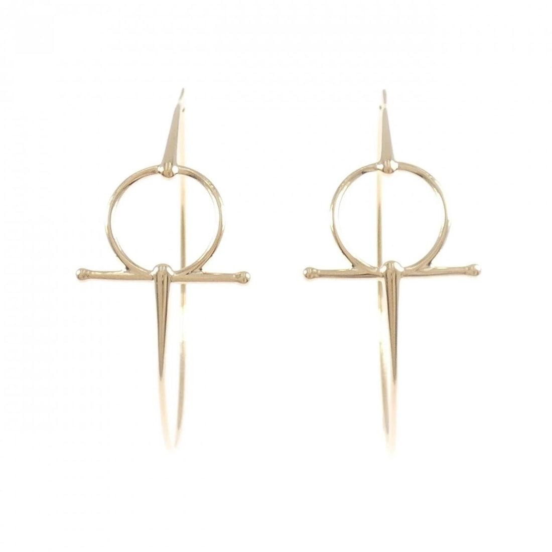HERMES 750PG PIERCE: Hermes 750PG Pierce Brand: HERMES Type/Style: Hermes Pierce/Earring Material: 750 Pink Gold, Color: Pink Gold Size: Approximate dimensions (height x width): 51.7 x 21.7 Accessories: None A