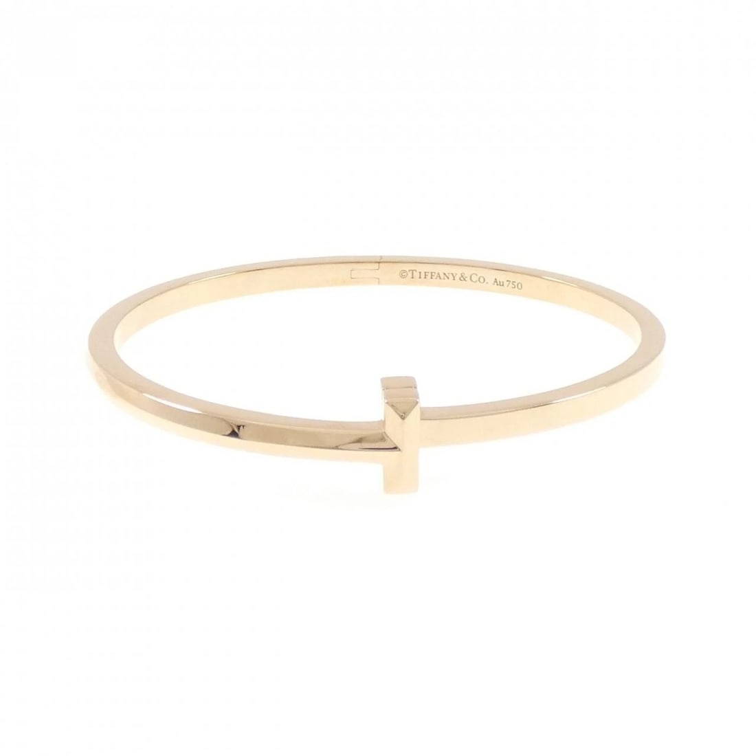 TIFFANY&CO. T-ONE NARROW HINGE BANGLE: TIFFANY&Co. T-One Narrow Hinge Bangle Brand: TIFFANY&Co. Type/Style: TIFFANY & Co. Bracelet Material: 750 Pink Gold, Color: Pink Gold Size: 15.5cm Max width approx: 9.0mm Accessories: None