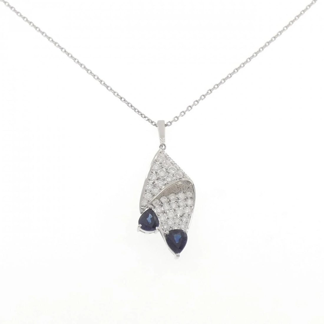 MIKIMOTO SAPPHIRE NECKLACE: Mikimoto Sapphire Necklace Brand: MIKIMOTO Type/Style: Mikimoto Necklace Material: Platinum900, Main Stone Sapphire Color: Platinum Size: 49cm Pendant length approx. x width approx.: 38.5mmx15.3mm