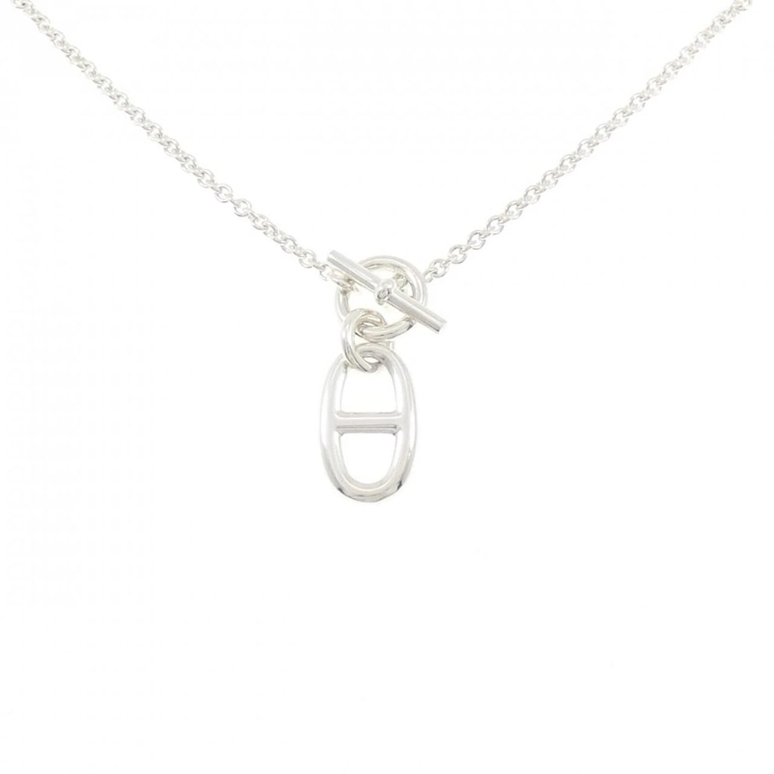 HERMES CHAINE D'ANCRE NECKLACE: Hermes Chaine d'Ancre Necklace Brand: HERMES Type/Style: Hermes Necklace Material: 925Silver, Color: Silver Size: 41cm Pendant length approx. x width approx.: 30.7mmx11.4mm Chain maximum width approx.