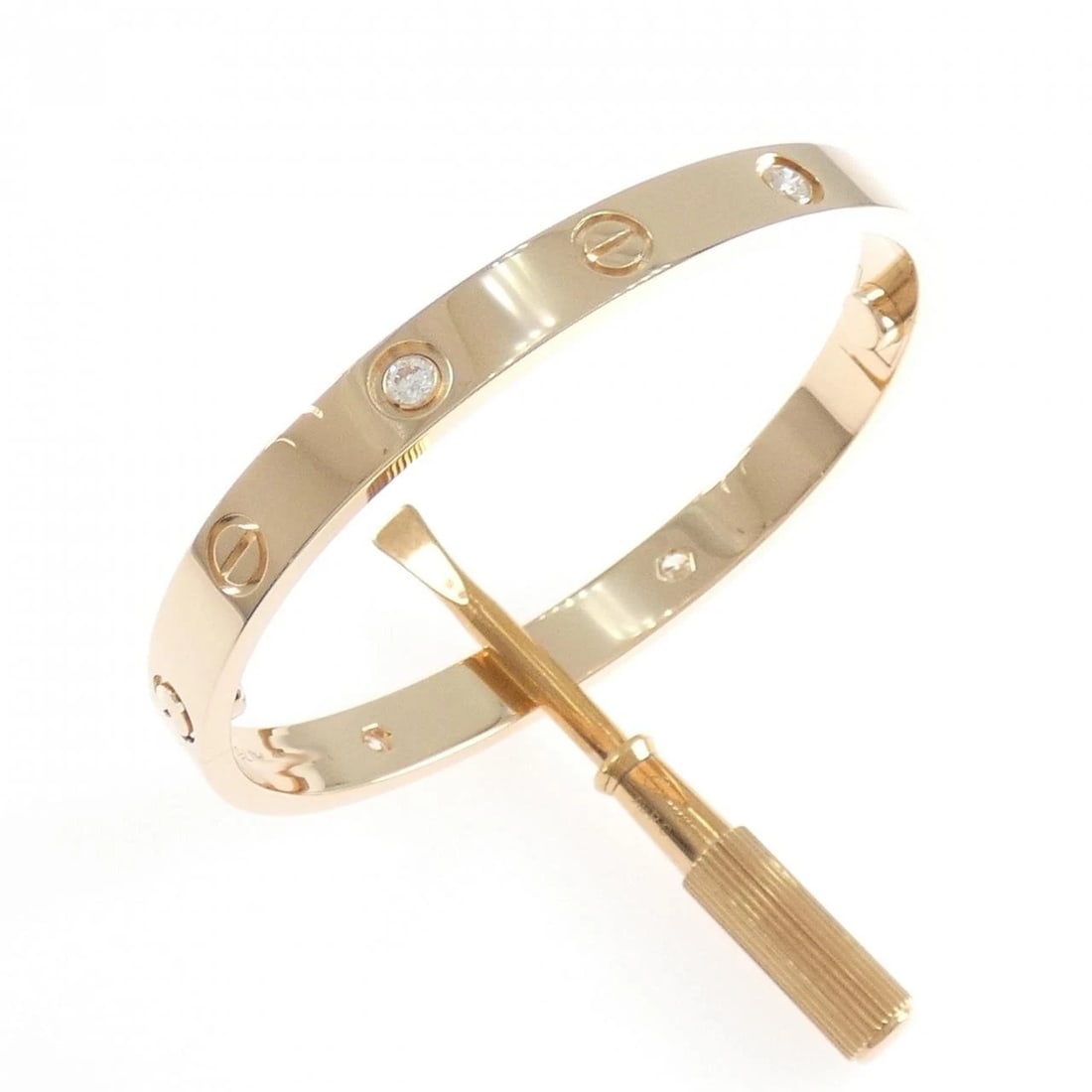 CARTIER LOVE BRACELET 4P: Cartier Love Bracelet 4P Brand: CARTIER Type/Style: Cartier Bracelets Material: 750 Pink Gold, Main Stone Natural Color: Pink Gold Size: 15.5cm Max width approx: 6.0mm Accessories: None Accessories