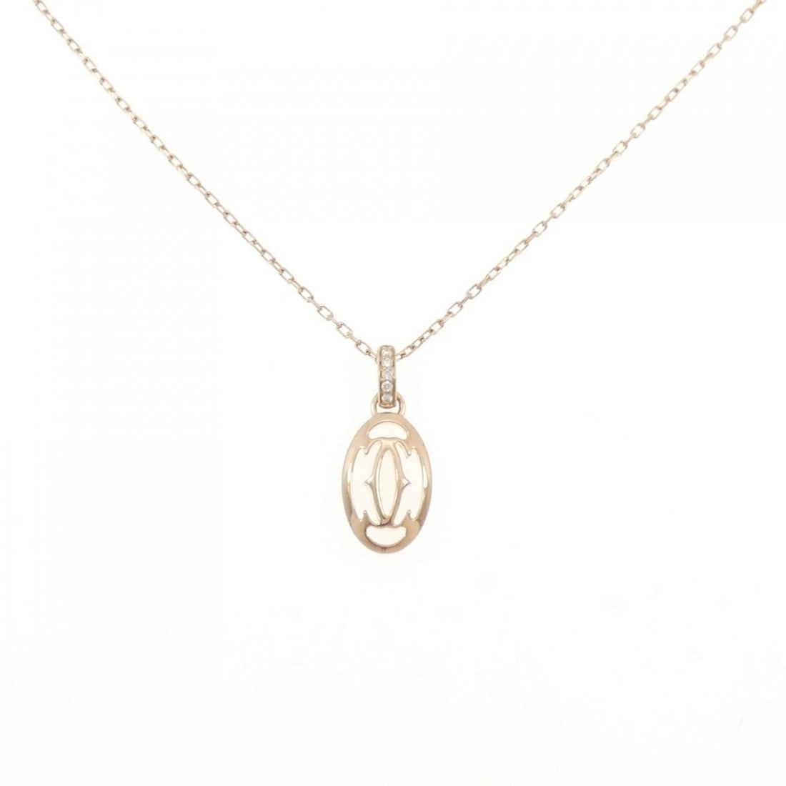 CARTIER LOGO NECKLACE: Cartier logo necklace Brand: CARTIER Type/Style: Cartier Necklace Material: 750 Pink Gold, Main Stone Natural Color: Pink Gold Size: 38?41cm Pendant length approx. x width approx.: 21.6mmx9.2mm Chain