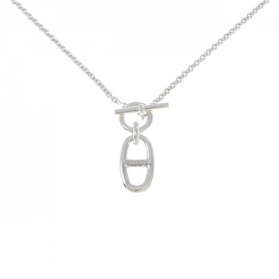 HERMES CHAINE D'ANCRE NECKLACE: Hermes Chaine d'Ancre Necklace Brand: HERMES Type/Style: Hermes Necklace Material: 925Silver, Color: Silver Size: 40cm Pendant length approx. x width approx.: 30.7mmx17.2mm Chain maximum width approx.