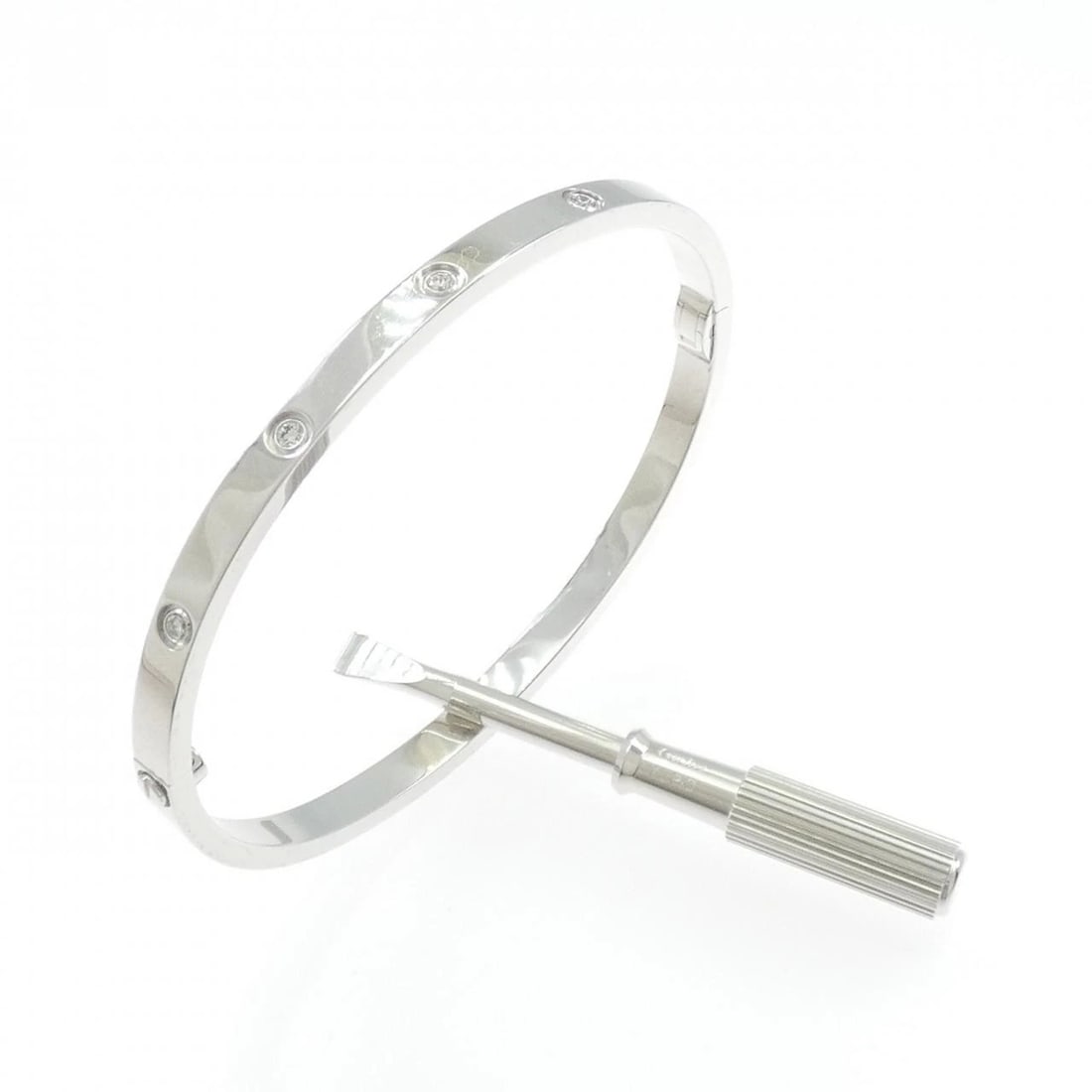 CARTIER LOVE BRACELET SMALL 10P: Cartier Love Bracelet Small 10P Brand: CARTIER Type/Style: Cartier Bracelets Material: 750 white gold, Main Stone Natural Color: white gold Size: 15.5cm Max width approx: 3.5mm Accessories: None