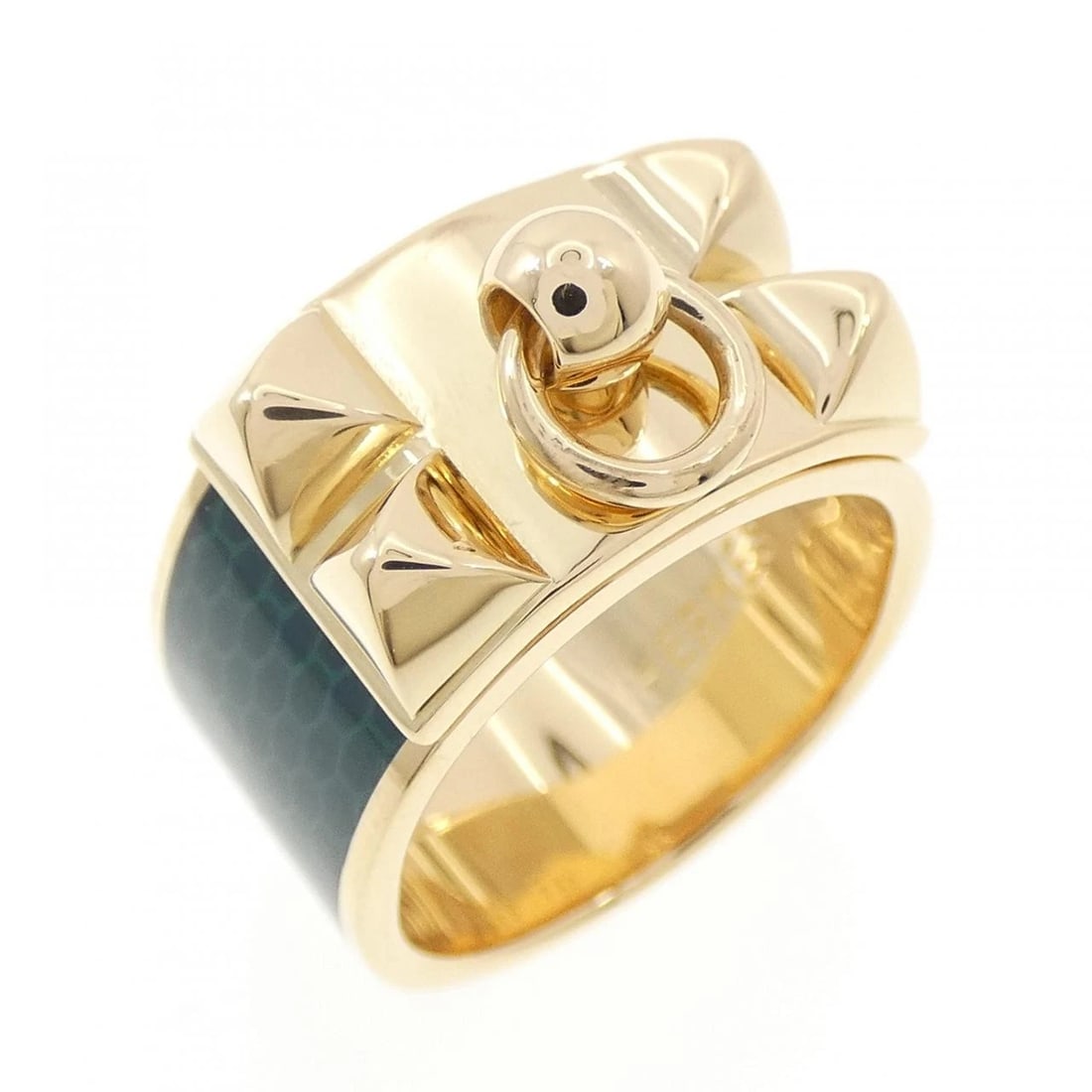HERMES COLLIER DE CHIEN RING: Hermes Collier de Chien Ring Brand: HERMES Type/Style: Hermes Ring Material: 750 yellow gold, Color: yellow gold Size: US6 1/4(52) Accessories: None Accessories Notice: When purchasing pre-owned