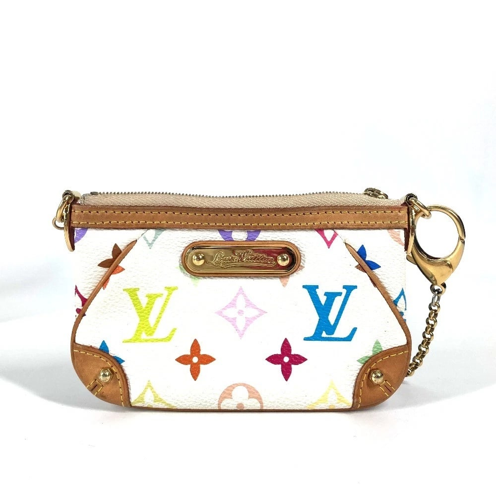 LOUIS VUITTON MONOGRAMMULTICOLORE POCHETTE MIRA PM POUCH: LOUIS VUITTON MonogramMulticolore Pochette Mira PM pouch Brand: LOUIS VUITTON Type/Style: Hand Bag Material: MonogramMulticoloreCanvas Color: Blanc / White Size: W5.7xH3.5inch / W14.5cmxH9cm