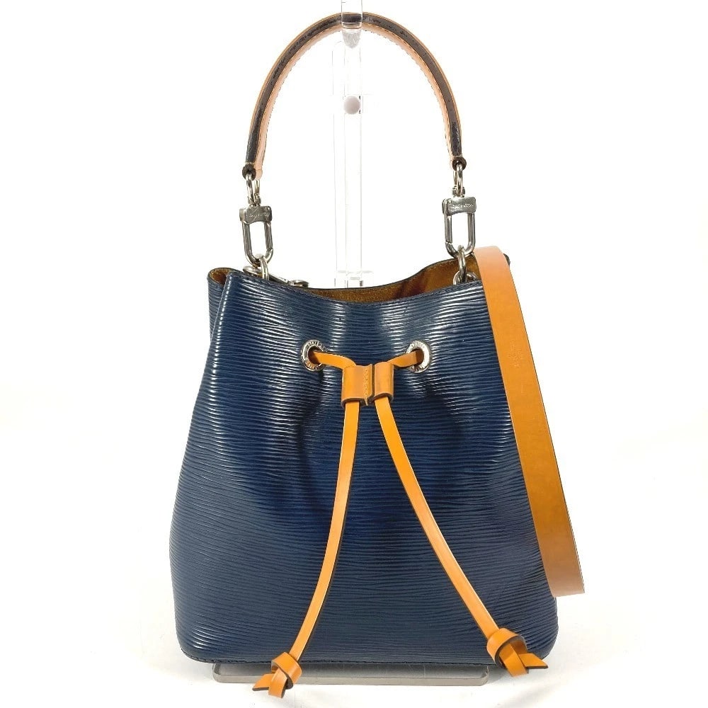 LOUIS VUITTON EPI NEONOE BB BICOLOR CROSSBODY 2-WAY HANDBAG: LOUIS VUITTON Epi NeoNoe BB Bicolor Crossbody 2-Way Handbag Brand: Louis Vuitton Type/Style: Shoulder Bag Material: Epi Leather Color: Indigo / Saffron / Navy / yellow Size: W7.9xH7.9xD5.1inch /