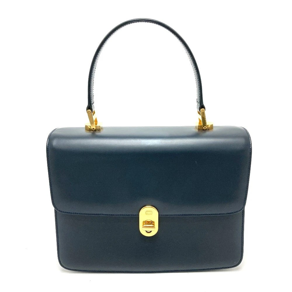 GUCCI TURN LOCK SIDELINE HAND BAG: GUCCI Turn Lock sideline Hand Bag Brand: GUCCI Type/Style: Hand Bag Material: Leather Color: Navy Size: W10.2xH7.5xD2.8inch / W26cmxH19cmxD7cm Handle: 13.6inch / 34.5cm Accessories: None Accessories