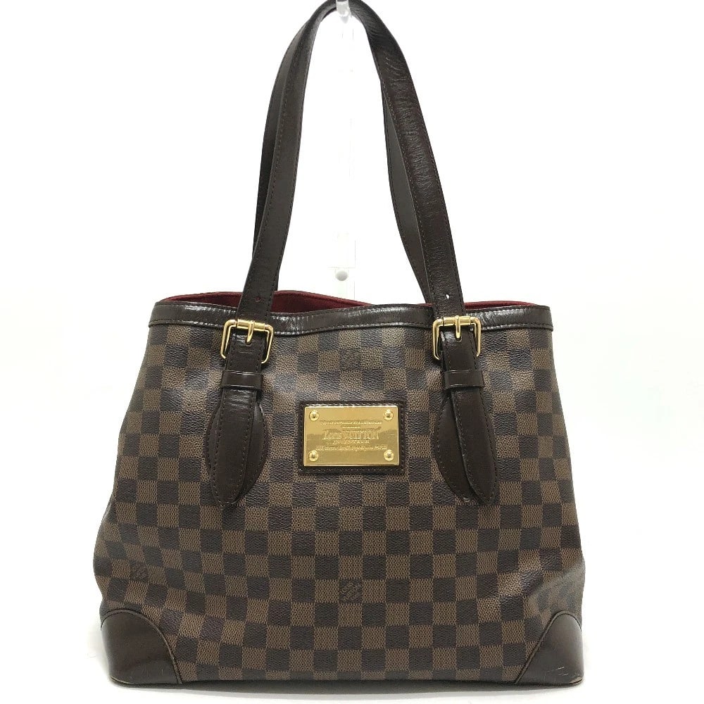 LOUIS VUITTON N51204 DAMIER HAMPSTEAD MM TOTE BAG: LOUIS VUITTON N51204 Damier Hampstead MM Tote Bag Brand: LOUIS VUITTON Type/Style: Shoulder Bag Material: Damier Canvas Color: Ebene / Brown Size: W13.6xH11.0xD6.7inch / W34.5cmxH28cmxD17cm Handle: 23