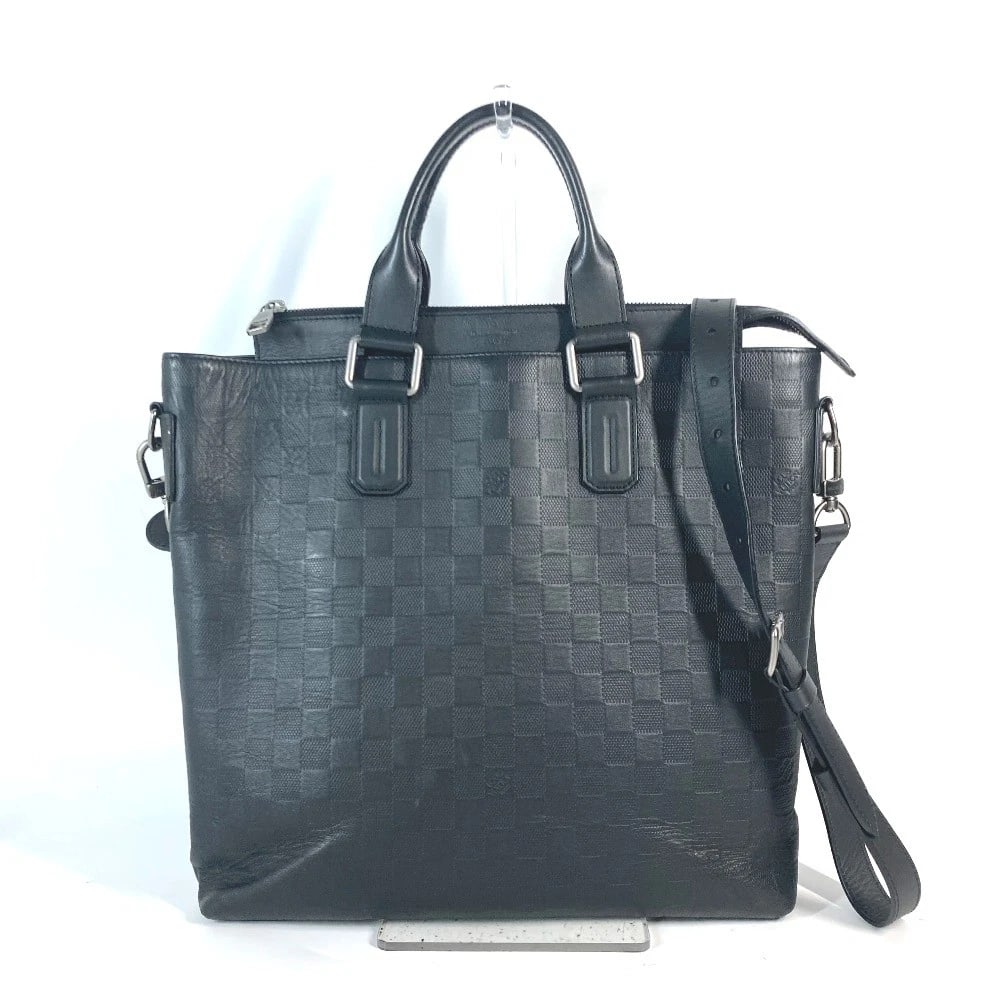 LOUIS VUITTON DAMIER INFINI DAILY TOTE BAGS HAND BAG: LOUIS VUITTON Damier Infini Daily Tote Bags Hand Bag Brand: LOUIS VUITTON Type/Style: Business bag Material: Damier InfiniLeather Color: onyx / Black Size: W13.0xH12.6xD3.1inch / W33cmxH32cmxD8cm