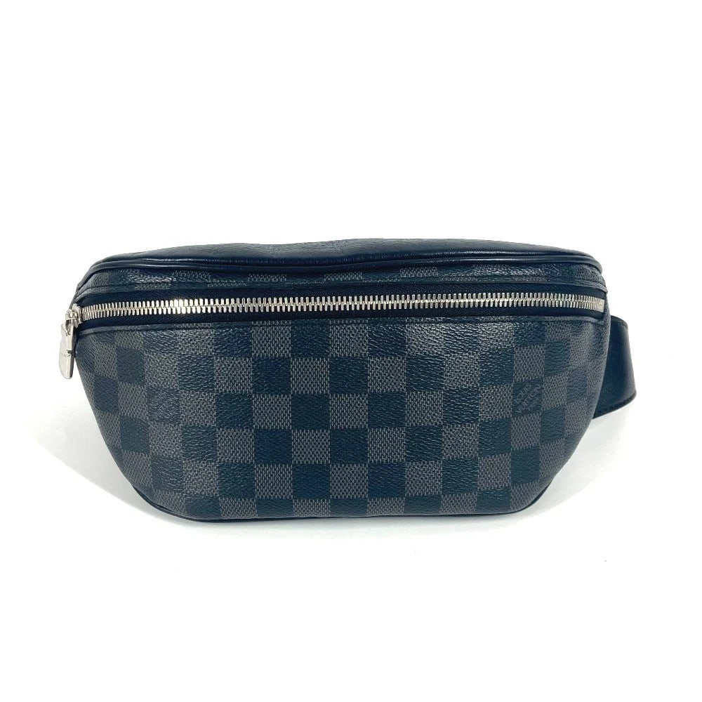 LOUIS VUITTON DAMIER GRAPHITE BUM BELT BAG SHOULDER BAG: LOUIS VUITTON Damier Graphite Bum Belt Bag Shoulder Bag Brand: LOUIS VUITTON Type/Style: body bag Material: DamierGraphiteCanvas Color: Black Size: W10.0xH4.5inch / W25.5cmxH11.5cm Accessories: None