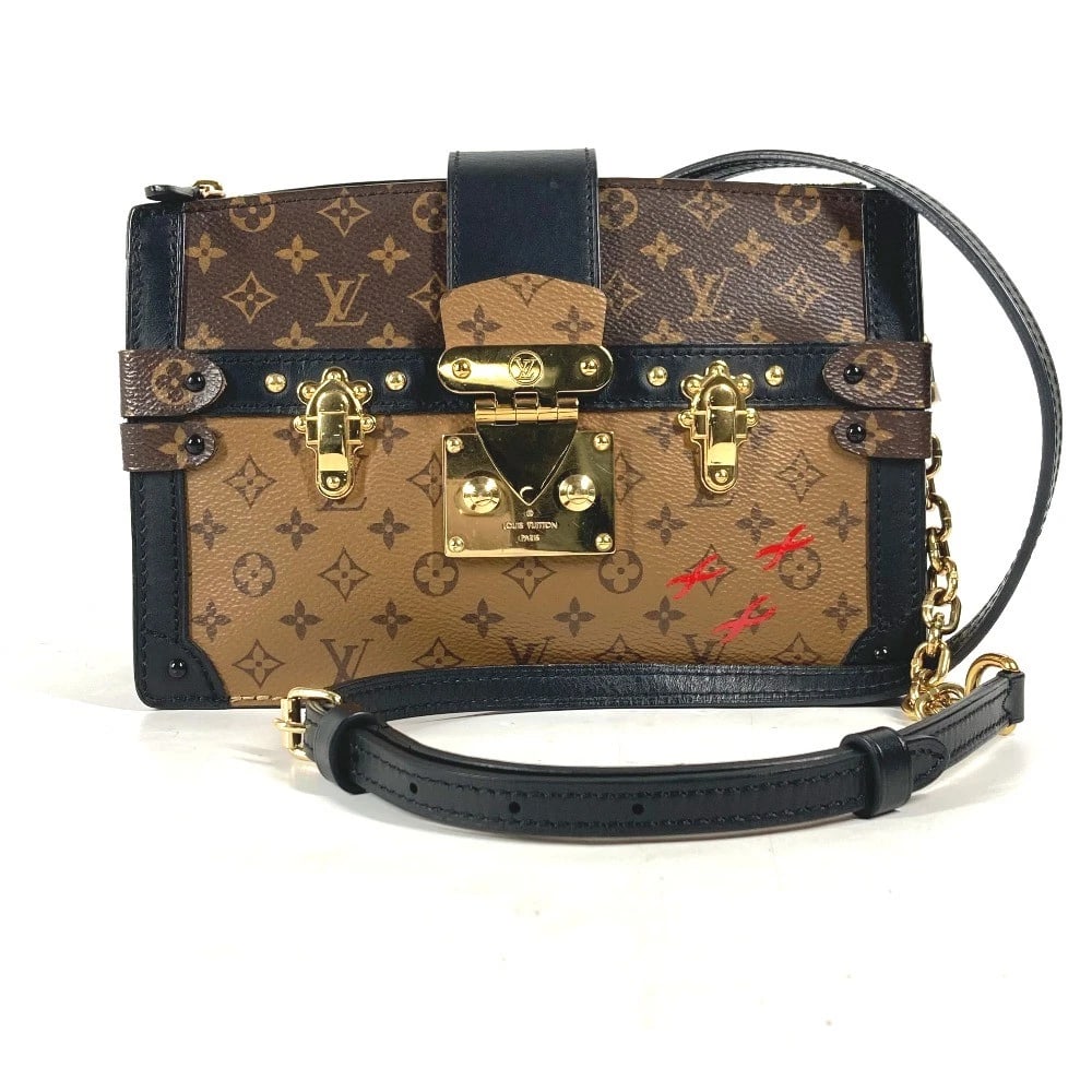 LOUIS VUITTON MONOGRAM 2WAY SHOULDER BAG: LOUIS VUITTON Monogram 2WAY Shoulder Bag Brand: Louis Vuitton Type/Style: Shoulder Bag Material: Monogram Reverse canvas Color: Beige x Brown Size: W8.3xH5.7xD2.4inch / W21cmxH14.5cmxD6cm