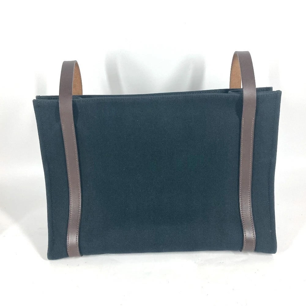 HERMES CABARICOL BAG SHOULDER BAG TOTE BAG CANVAS BLACK/BROWN (1 of 9)