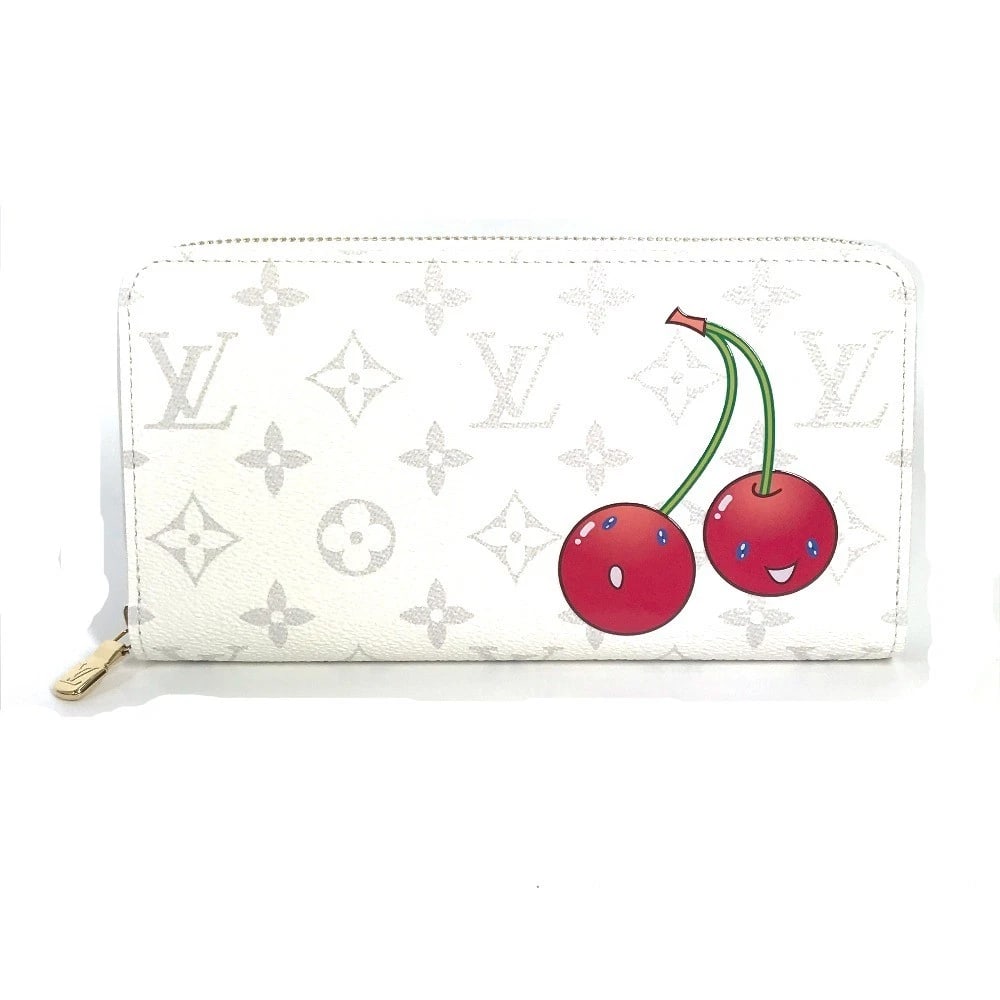 LOUIS VUITTON MURAKAMI TAKASHI MONOGRAM CHERRY ZIPPY WALLET: LOUIS VUITTON Murakami Takashi Monogram Cherry Zippy Wallet Brand: LOUIS VUITTON Type/Style: Long Wallet Material: Monogram Canvas Color: White x Red Size: W7.7xH4.1inch / W19.5cmxH10.5cm Accessor