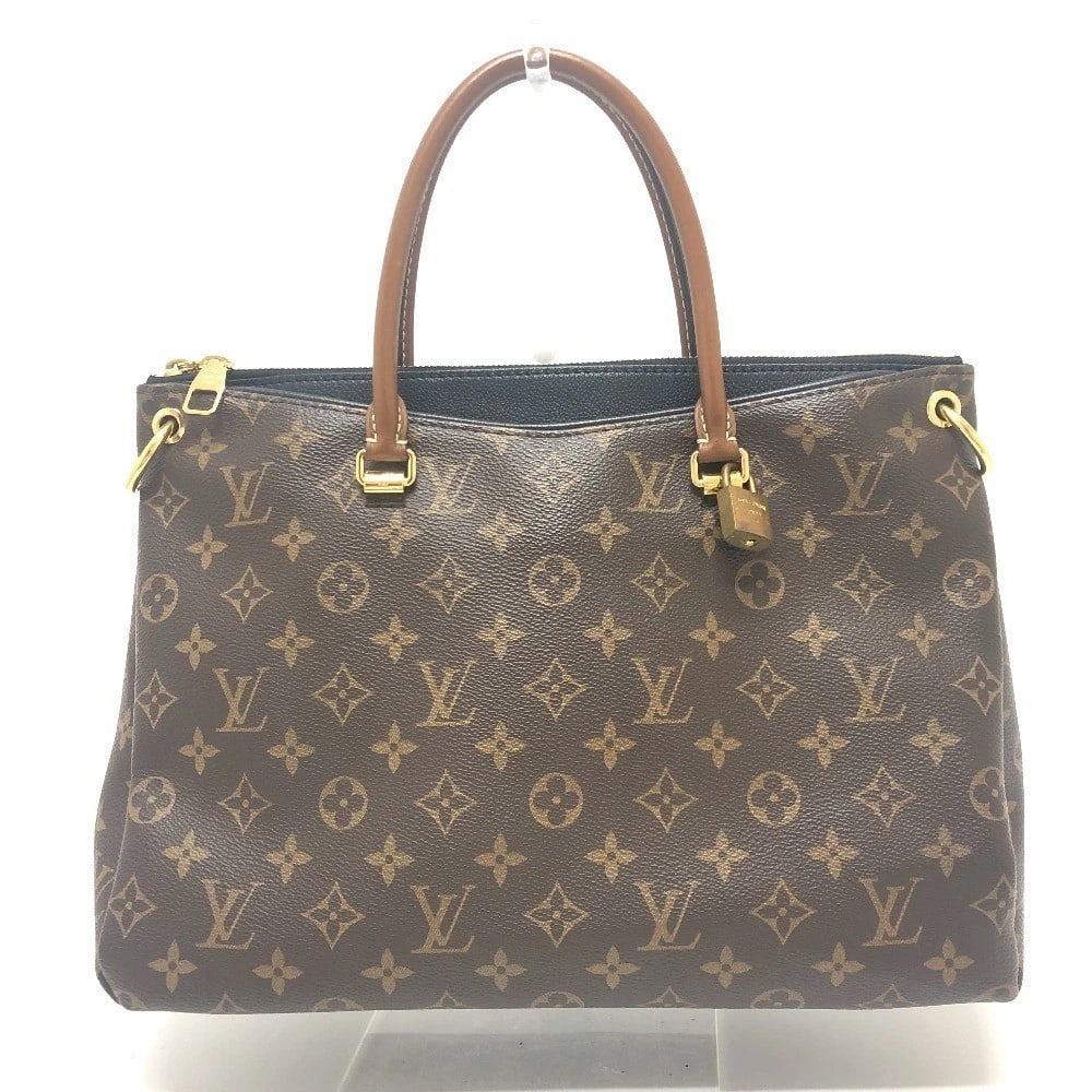 LOUIS VUITTON MONOGRAM PALLAS 2WAY SHOULDER BAG: LOUIS VUITTON Monogram Pallas 2WAY Shoulder Bag Brand: LOUIS VUITTON Type/Style: Hand Bag Material: Monogram Canvas Color: Brown x BlackxGoldHardware Size: W14.0xH9.4xD5.1inch / W35.5cmxH24cmxD13cm