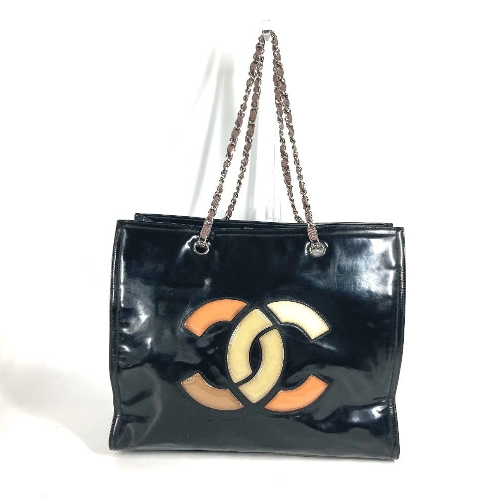 CHANEL CC CC MARK SHOULDER LIPSTICK BAG DOUBLE CHAIN SHOULDER BAG: CHANEL CC CC Mark Shoulder Lipstick Bag Double Chain Shoulder Bag Brand: CHANEL Type/Style: Shoulder Bag Material: enamel Color: Black Size: W14.4xH11.4xD6.1inch / W36.5cmxH29cmxD15.5cm Accessories: