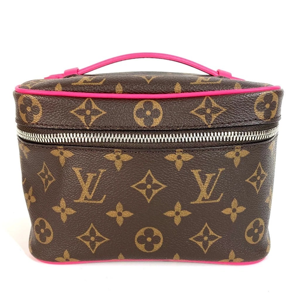 LOUIS VUITTON MONOGRAM NICE-MINI VANITY BAG: LOUIS VUITTON Monogram Nice-Mini Vanity bag Brand: LOUIS VUITTON Type/Style: Hand Bag Material: Monogram Canvas Color: Pondicherry Pink / pinkxBrown Size: W7.9xH5.3xD4.7inch / W20cmxH13.5cmxD12cm